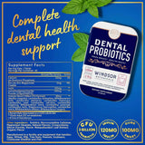 Tabla nutricional del suplemento Windsor Botanicals Probióticos Dentales 45 Tabletas Masticables