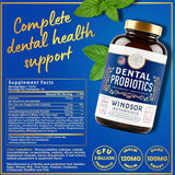 Tabla nutricional del suplemento Windsor Botanicals Probióticos Dentales 45 tabletas