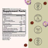 Tabla nutricional del suplemento Winged Wellness Teen Queen Gomitas Manzana Verde 50 Gomitas Veganas