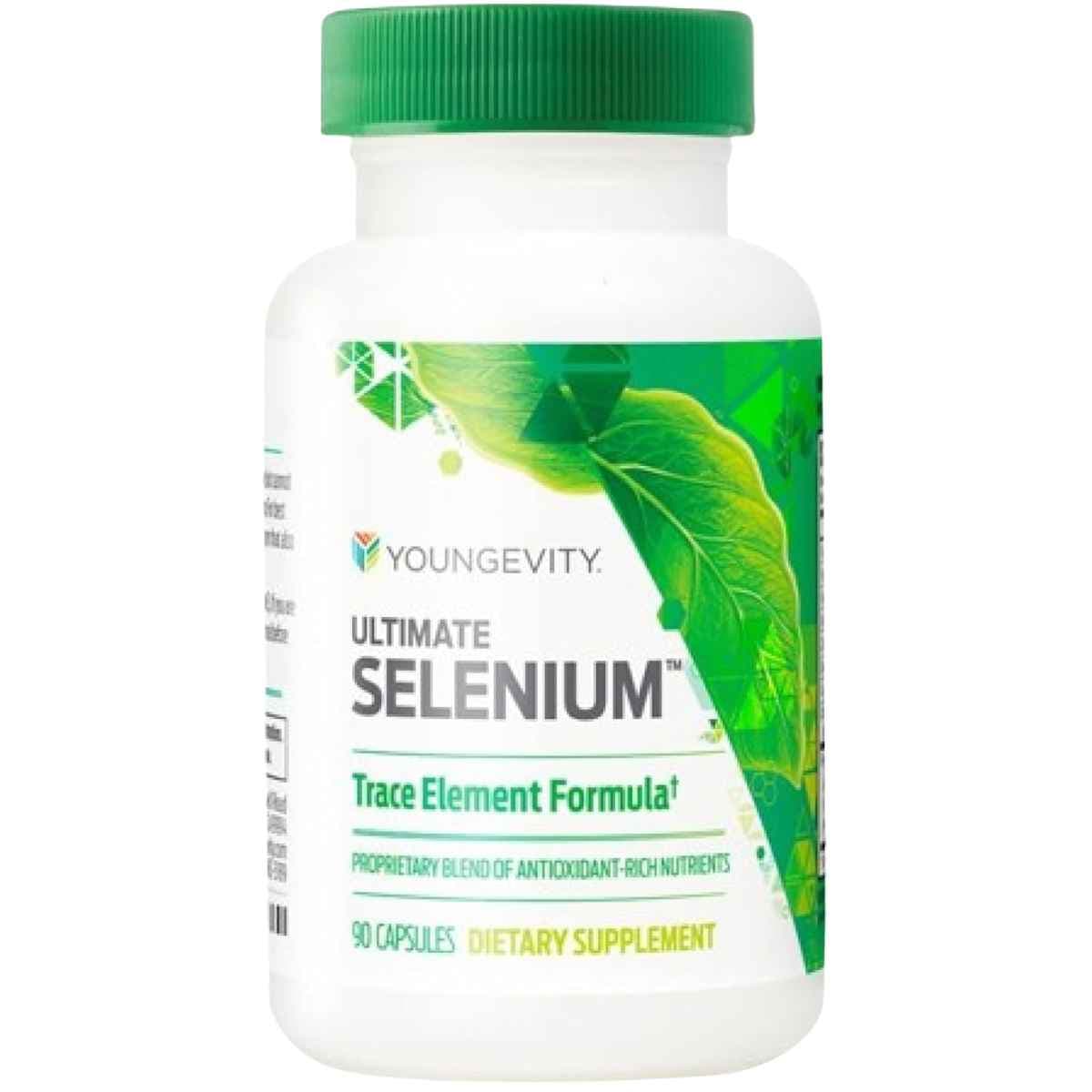 Frasco de suplemento Youngevity Selenio 90 cápsulas