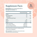 Tabla nutricional del suplemento Youtheory Colágeno Líquido Bayas 12 paquetes