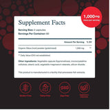 Tabla nutricional del suplemento Youtheory Maca para Hombre Gelatinizada (1000 mg) 120 cápsulas