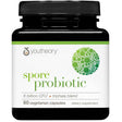 Frasco de suplemento Youtheory Probiótico de Esporas + Mezcla Triphala 60 cápsulas vegetarianas