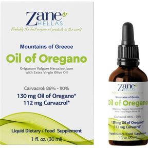 Frasco de suplemento Zane Hellas Aceite de Orégano 30 mL