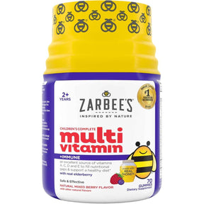 Frasco de suplemento Zarbee's Multivitamínico Completo + Inmune Sabor Baya 70 gomitas