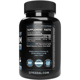 Tabla nutricional del suplemento Zeal Naturals Magnesio Quelado Complejo 180 Cápsulas