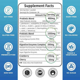 Tabla nutricional del suplemento Zebora Probióticos 3 en 1 con Prebióticos y Enzimas Digestivas 30 paquetes
