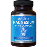 Frasco de suplemento Zentastic Complejo de Magnesio 4 en 1 120 cápsulas