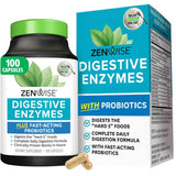 Frasco de suplemento Zenwise Enzimas Digestivas Plus Probióticos 100 cápsulas