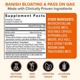 Tabla nutricional del suplemento Zenwise No Bloat Enzimas Digestivas 100 cápsulas