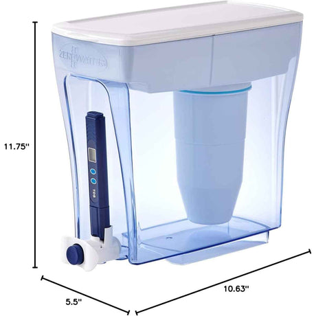 ZeroWater dispensador de agua con filtro de 20 tazas con medidas del producto