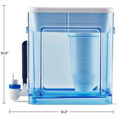 ZeroWater dispensador de agua con filtro de 22 tazas con medidas del producto
