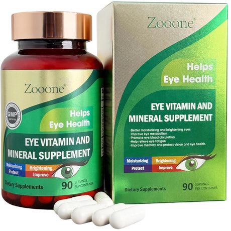 Frasco de suplemento Zooone Vitaminas para Ojos con Luteína 90 Cápsulas